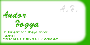 andor hogya business card